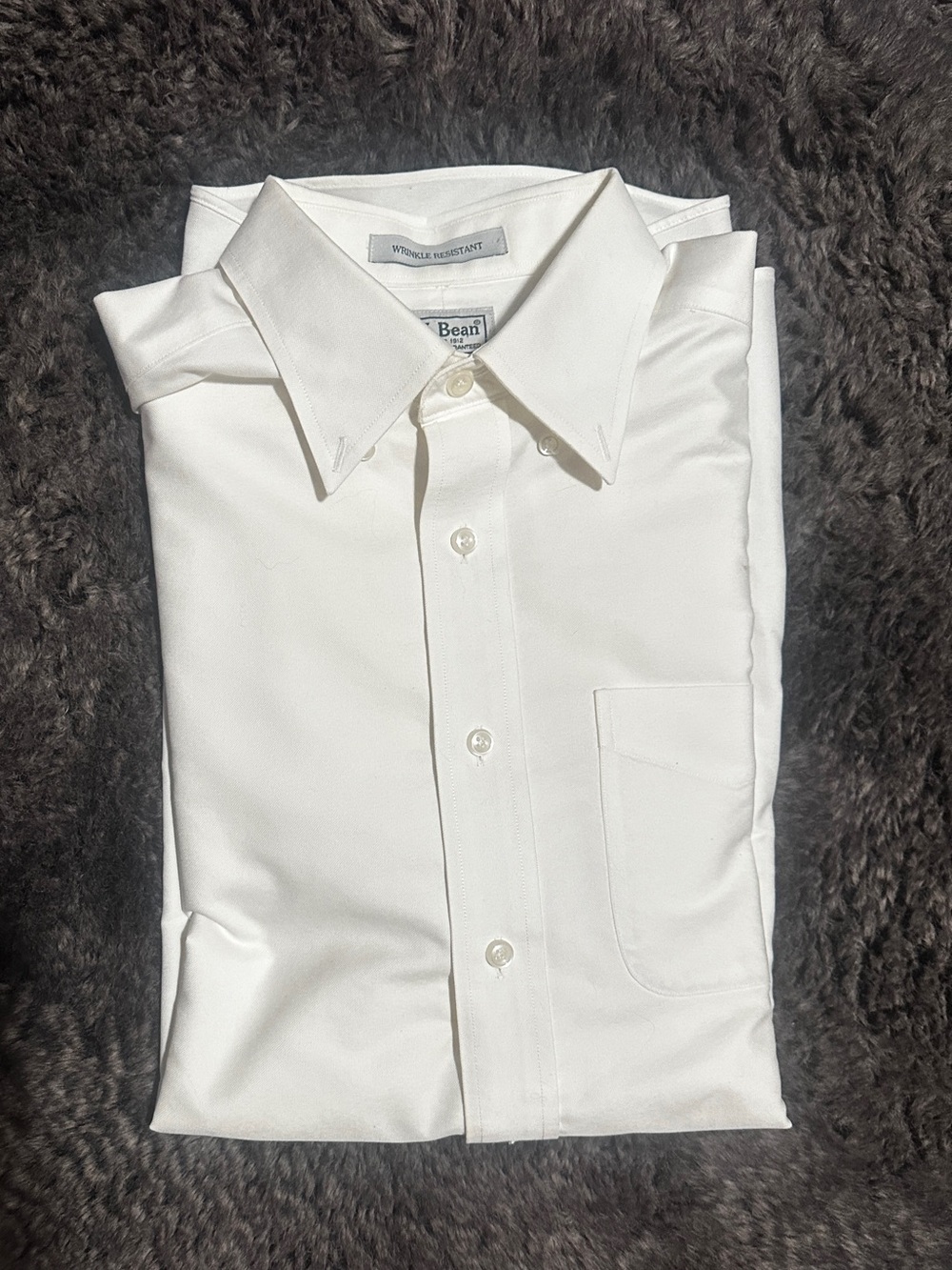 L.L. Bean Men's White Button-Down Dress Shirt